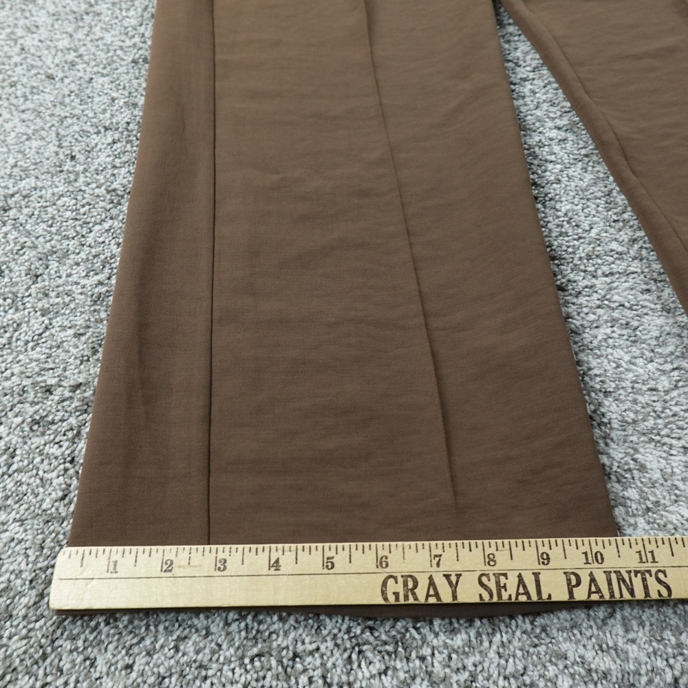 Abercrombie Fitch Pants Womens 29 Brown Wide Leg Chino Trouser Pleated High Rise - Picture 3 of 12